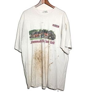 Johnsonville Big Taste Grill Thrashed Destroyed T Shirt BBQ Stains Hole 2XL